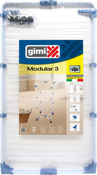 Gimi Modular 3 Stendibiancheria da pavimento a torre in acciaio, 30 mt stendibili