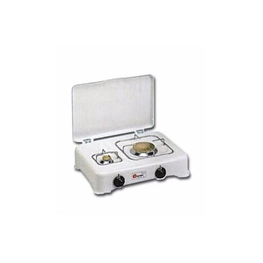 Cf Parker 5325 Fornello a Gas Linea Domestica Gpl 2 Fuochi Spartifiamma in Ottone e Griglia in Acciaio Bianco