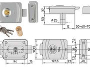 1pz elettroserratura per cancelli con cilindro tondo 9083 - mm.50/80 dx/sx (908 cod:ferx.fer410939