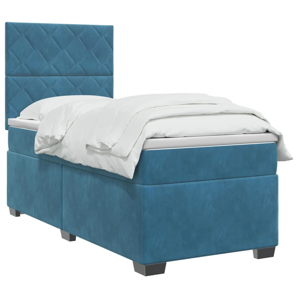 Letto box spring con materasso Blu 80 x 200 cm Velluto 3455004