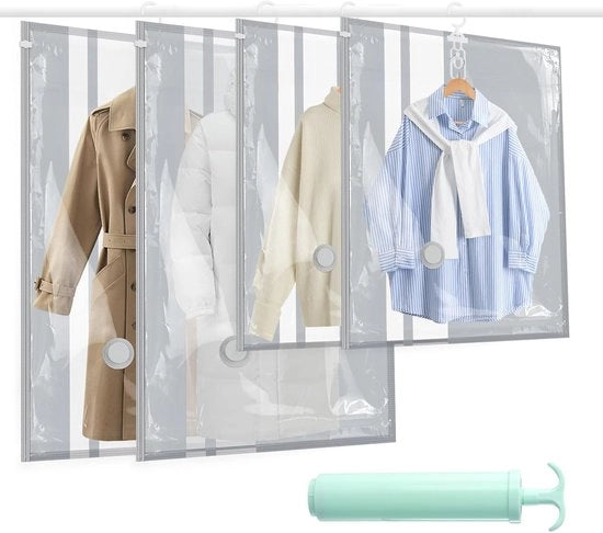 Vacuum Storage Bags per Abbigliamento Appeso, Ideali per Giacche e Costumi