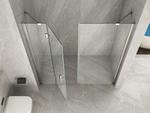 Porta doccia Cristallo 8 mm apertura battente esterno con maniglia e lato fisso - Misura: 166 x H 195