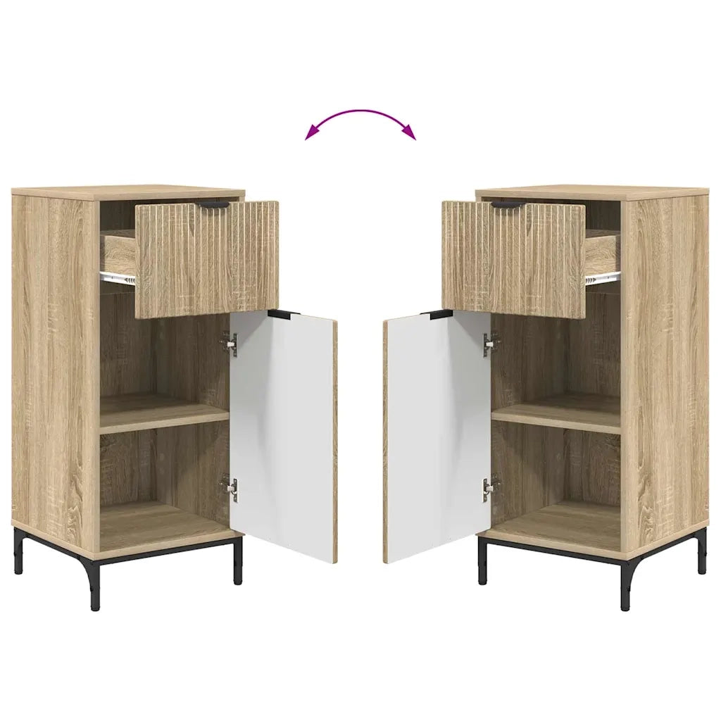 vidaXL Set di mobili per il bagno con cassetto 2 pcs rovere sonoma