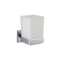 Porta spazzolini in vetro satinato serie frame - fissaggio incollo o viti