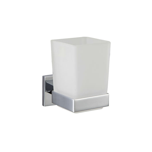 Porta spazzolini in vetro satinato serie frame - fissaggio incollo o viti