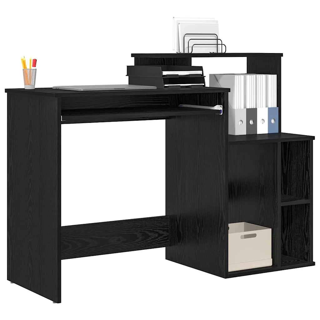 Scrivania Rovere Nero 120,5 x 44 x 88,5 cm Legno multistrato 869475