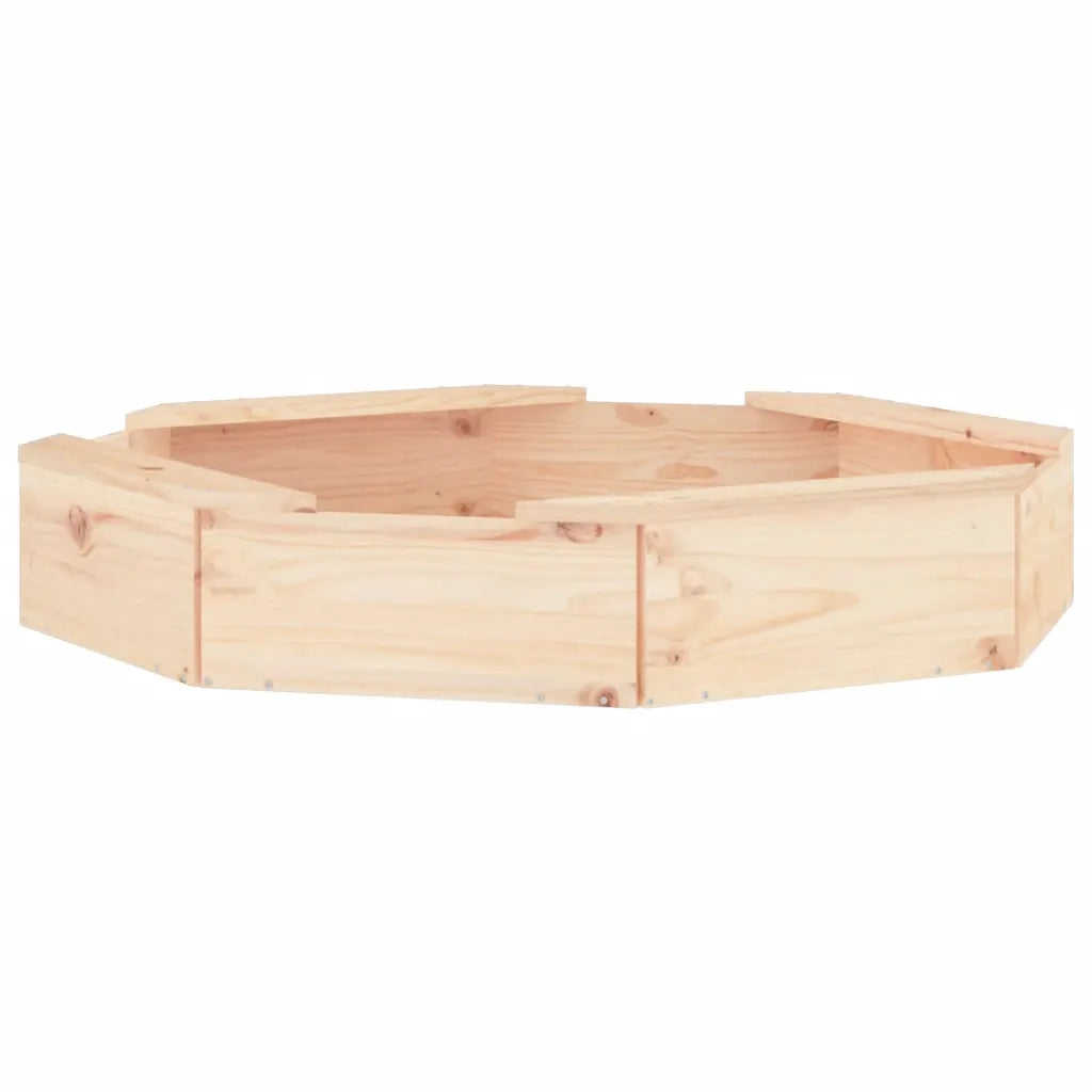Sabbiera con Sedute Ottagonale in Legno Massello di Pino 825009