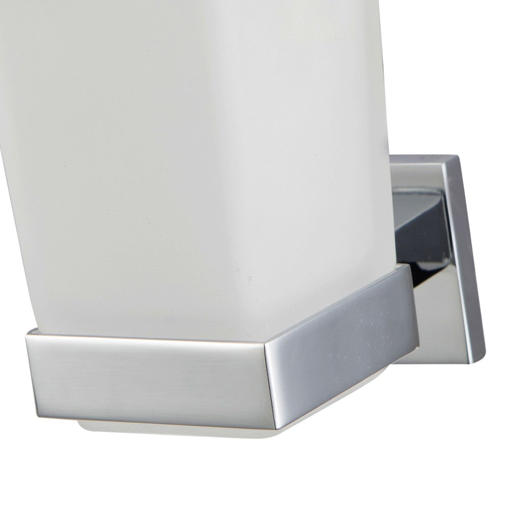 Porta spazzolini in vetro satinato serie frame - fissaggio incollo o viti