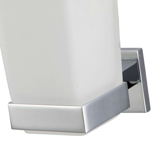 Porta spazzolini in vetro satinato serie frame - fissaggio incollo o viti