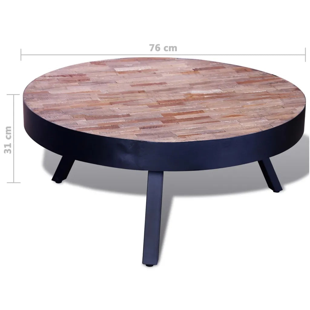 Tavolino da salotto | Tavolino da caff¨¨ | Tavolino da Soggiorno Rotondo in Legno di Recupero di Teak