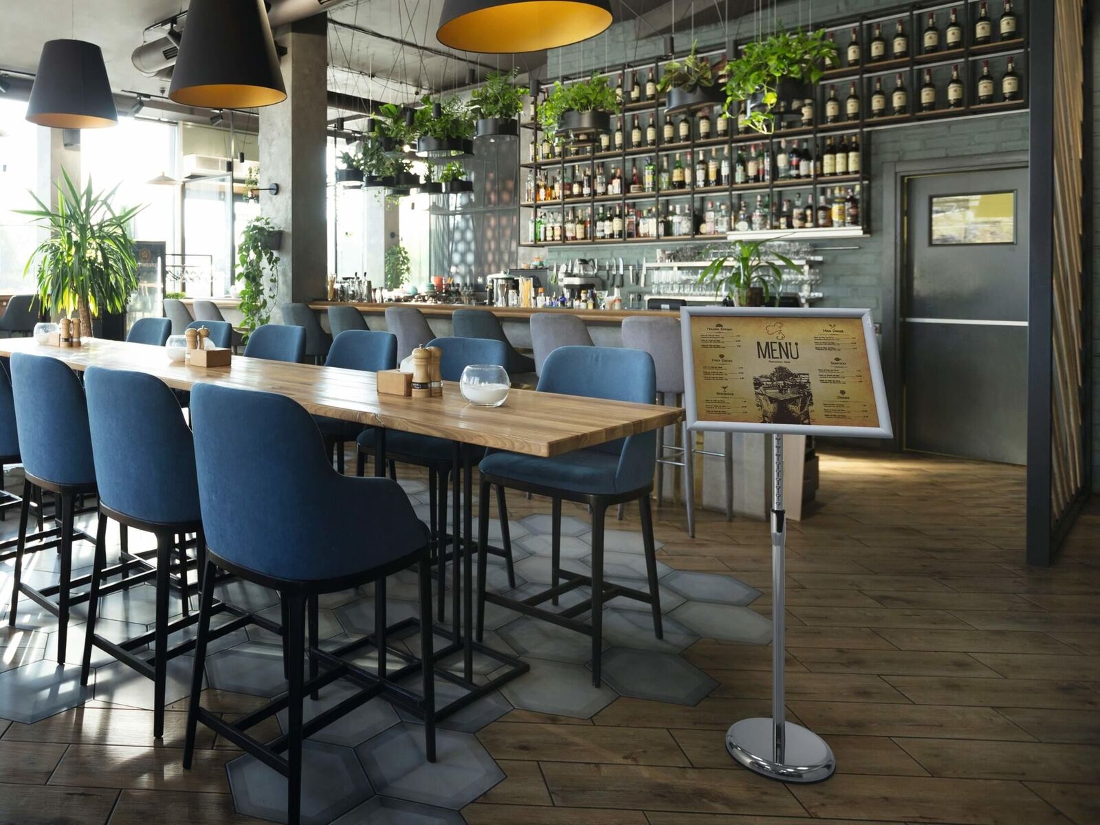 Durable 479923 stand informativo e supporto per brochure A3 Alluminio, Plastica, Acciaio Argento