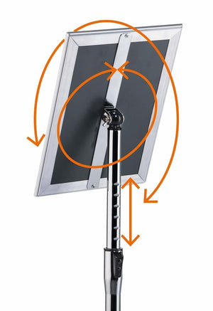 Durable 479923 stand informativo e supporto per brochure A3 Alluminio, Plastica, Acciaio Argento