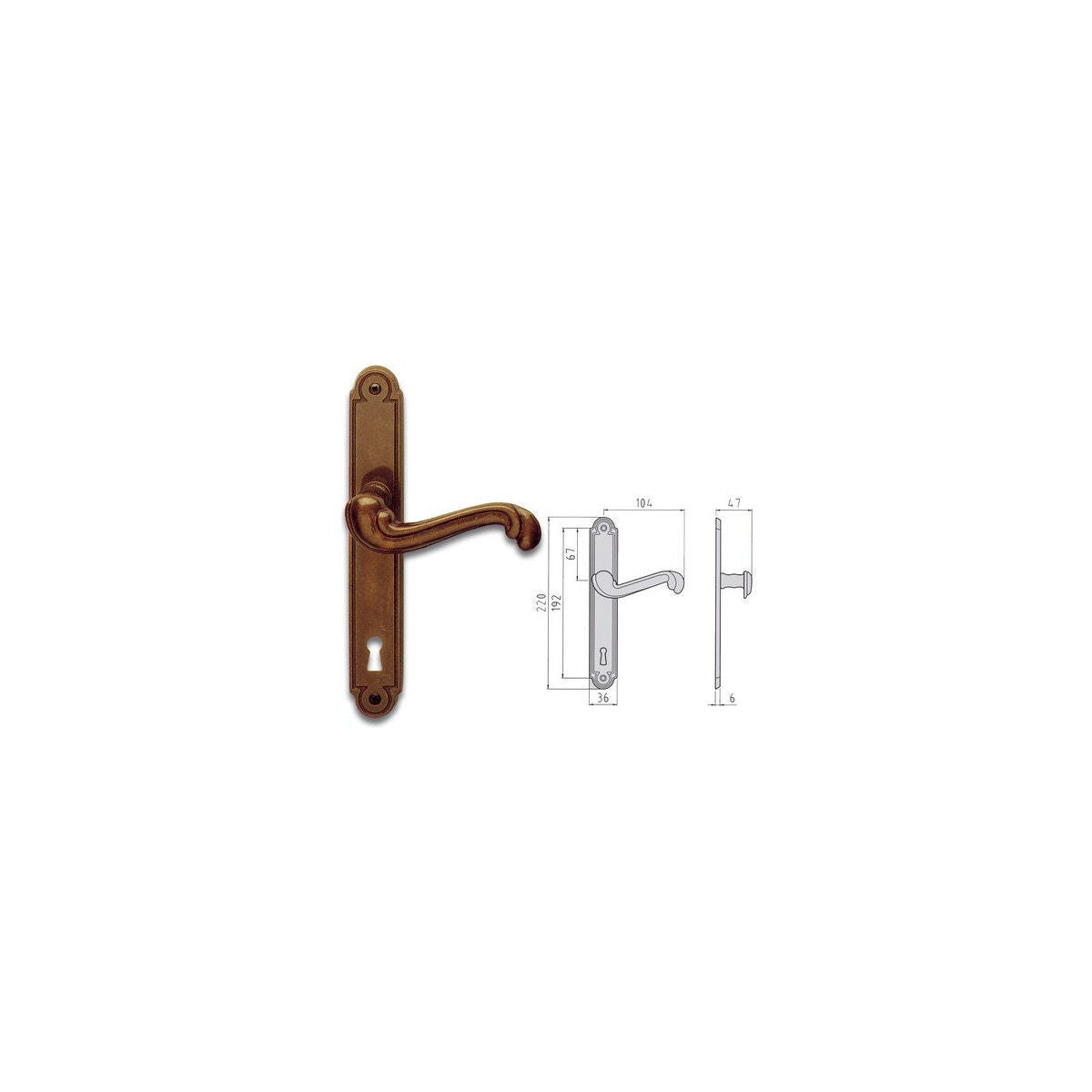 Ghidini 290087000 Maniglia Ottone Brunato Barocco Q8x70