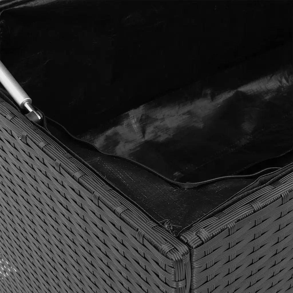 Scatola per Cuscini da Esterno Nero 100x55x55,5 cm Polyrattan CFW8132185
