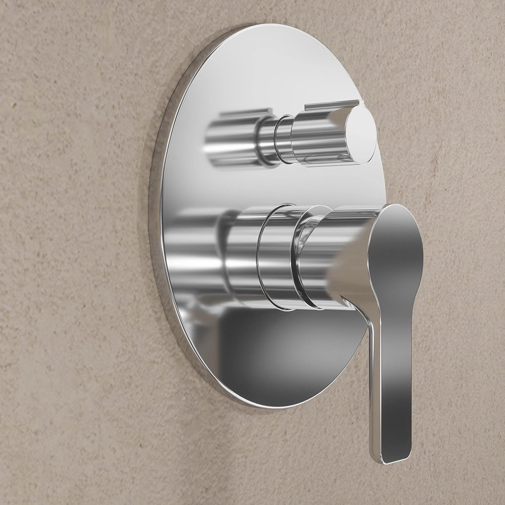 Set miscelatore lavabo e bidet senza scarico ed incasso doccia con deviatore in ottone cromato | Mia