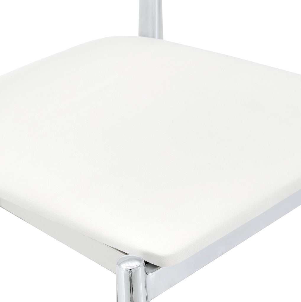 Set di 2 sedie da pranzo con schienale ergonomico in PU bianco