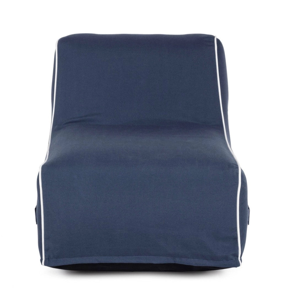 Poltrona Pouf Chaise Lounge Gonfiabile 90x60x70 cm in Poliestere Rihanna Blu