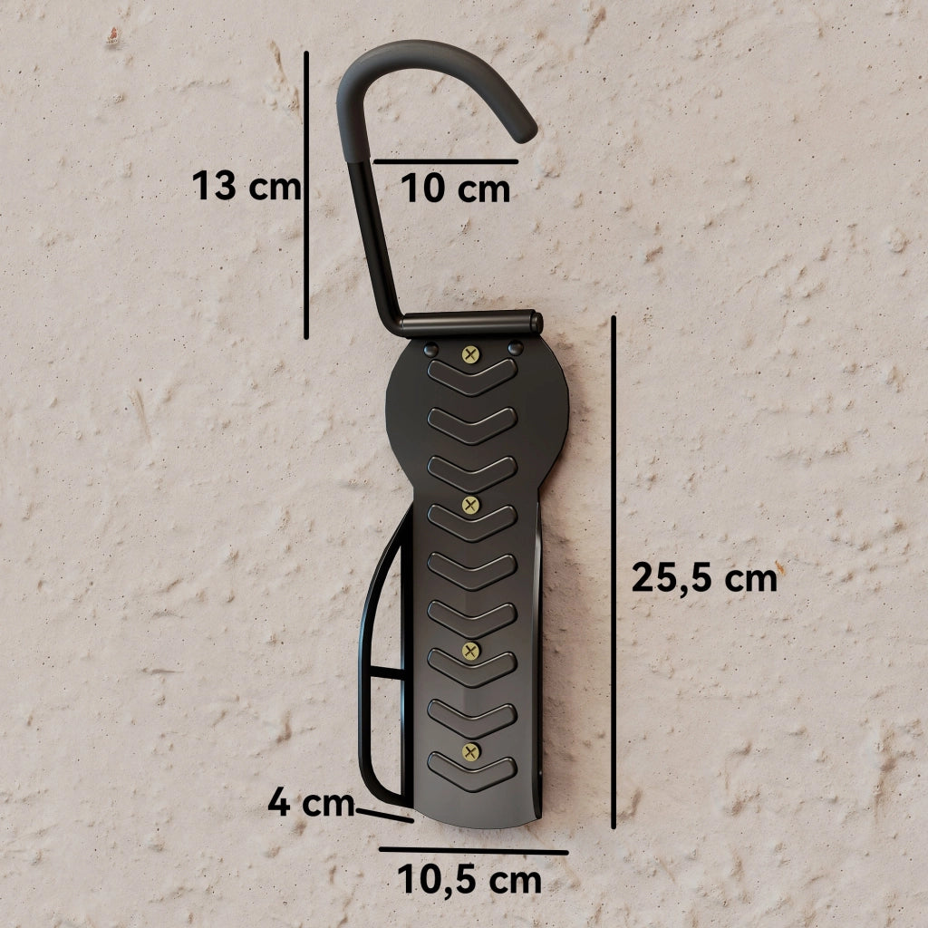 Supporto per bici da parete ¨C zephmum ¨C 4 pezzi, nero, 25.5x10.5x4 cm