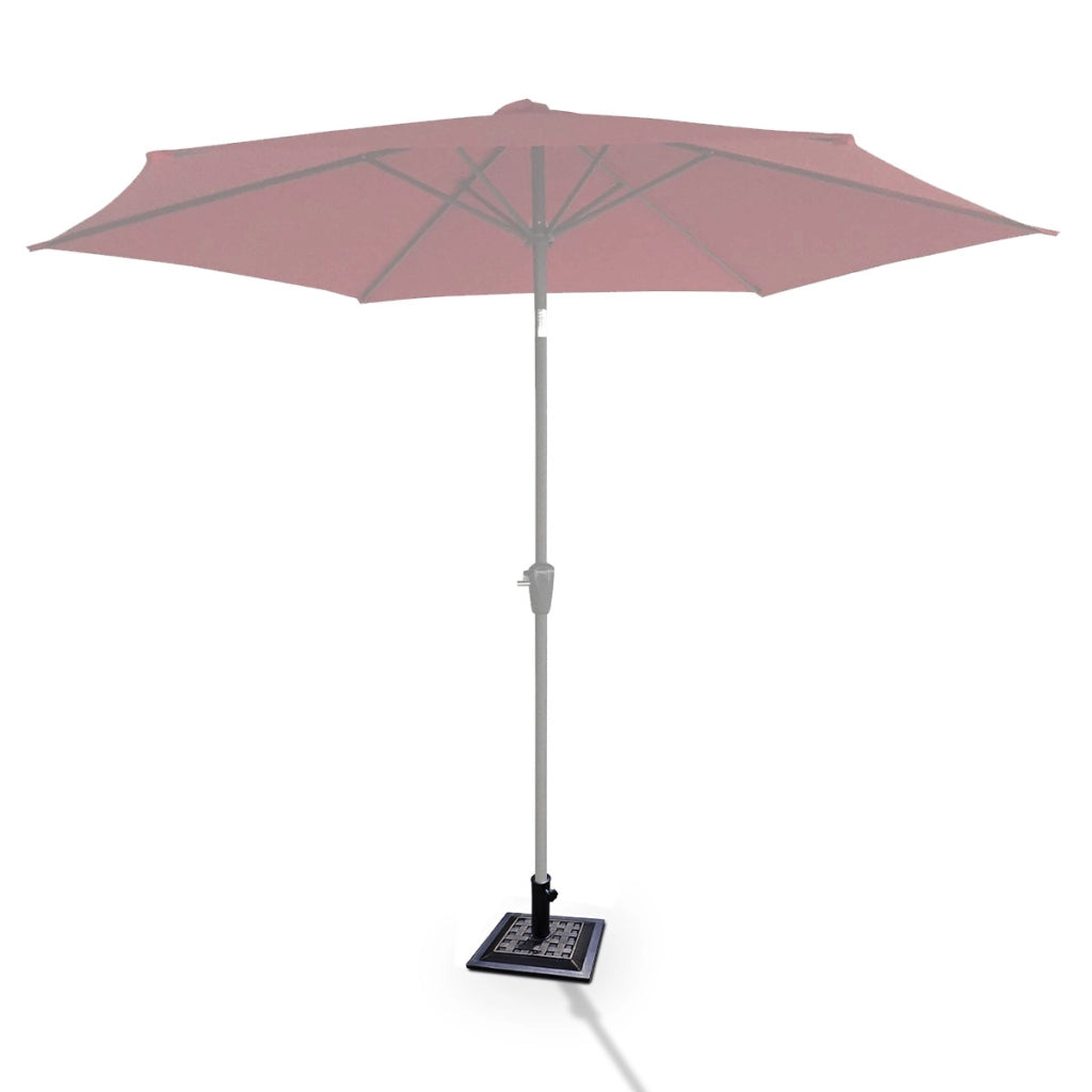 Base per ombrellone riquadro in resina da esterno 44x44x35cm, Supportoper il palo ombrello ¦Õ38 o ¦Õ48mm Bronzo-Basi per ombrellone