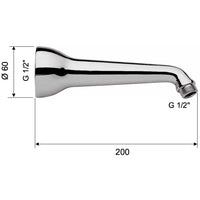 Braccio doccia lusso 20 cm