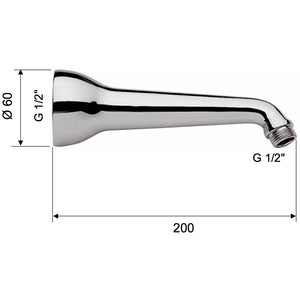 Braccio doccia lusso 20 cm