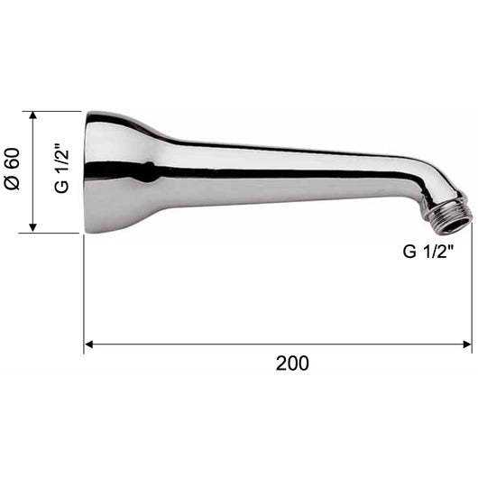 Braccio doccia lusso 20 cm