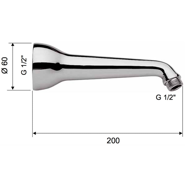 Braccio doccia lusso 20 cm