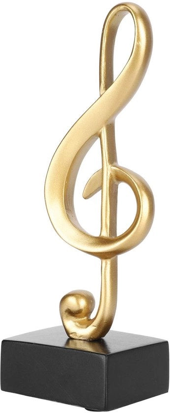 Decorazione musicale in forma di scultura - Ornamento in resina - Dimensioni 5,8 x 4,9 x 17,3 cm - Tono dorato lussuoso/richiesto - Decorazione scultorea