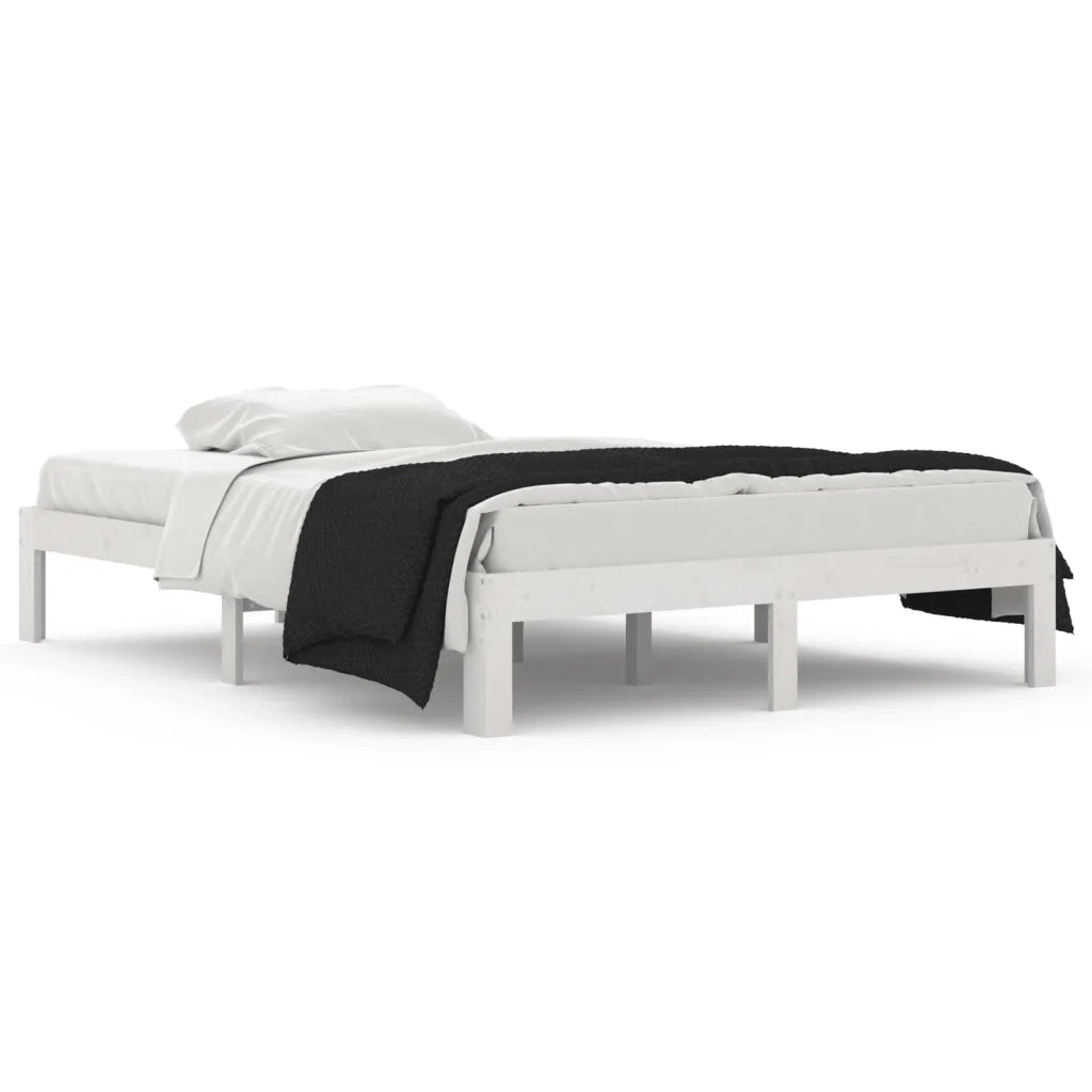 Giroletto-Struttura Letto Bianco in Legno Massello 135x190 cm Double 647536