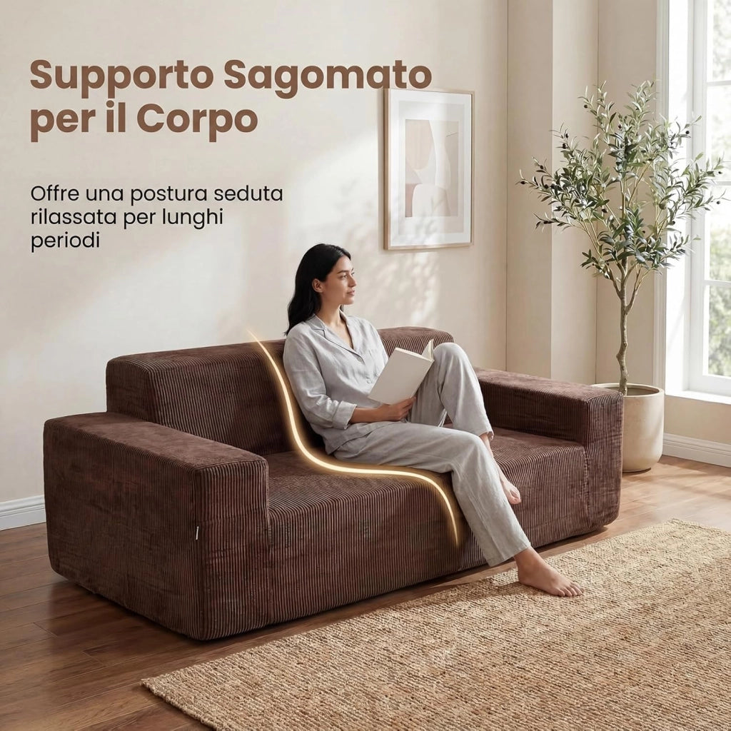 Divano Letto 3 Posti, Divano in Tessuto di Velluto Morbido con Comodi Braccioli, Rivestimento Sfoderabile e Lavabile, Base Antiscivolo, per Soggiorno, Camera da Letto, senza Installazione
