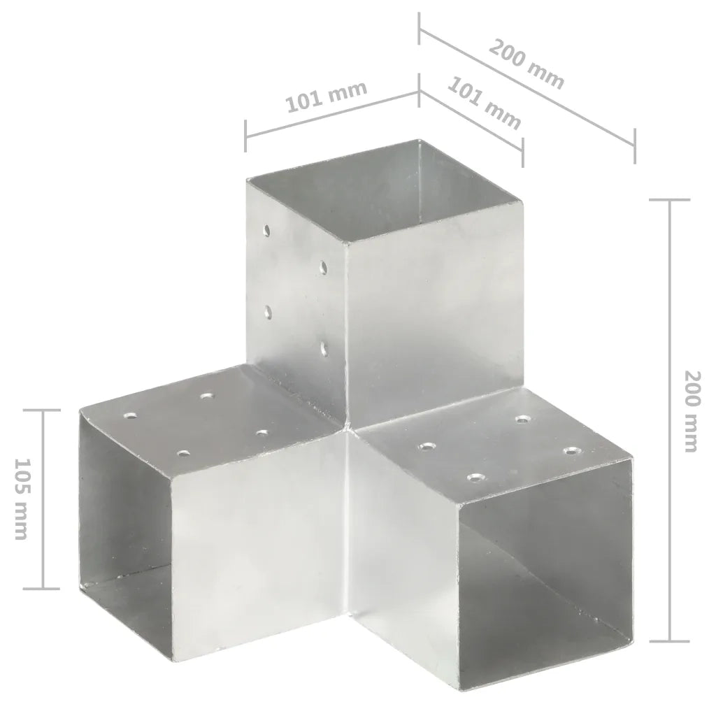 Connettore per Pali a Forma di Y in Metallo Zincato 101x101 mm cod mxl 57799