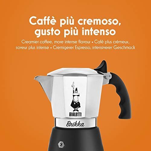 Bialetti Brikka Da versare sulla macchina del caffè Nero, Argento