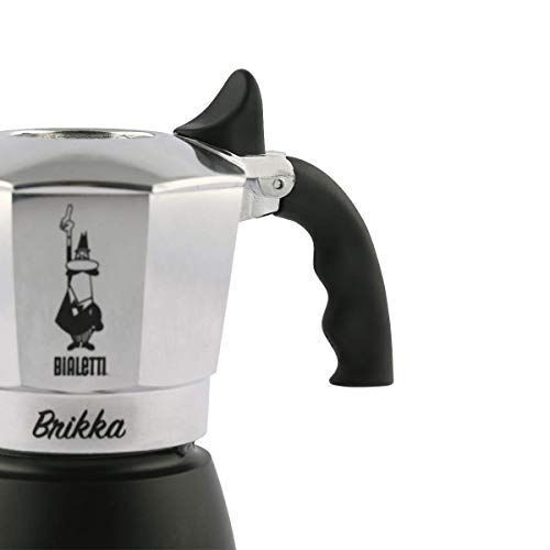 Bialetti Brikka Da versare sulla macchina del caffè Nero, Argento