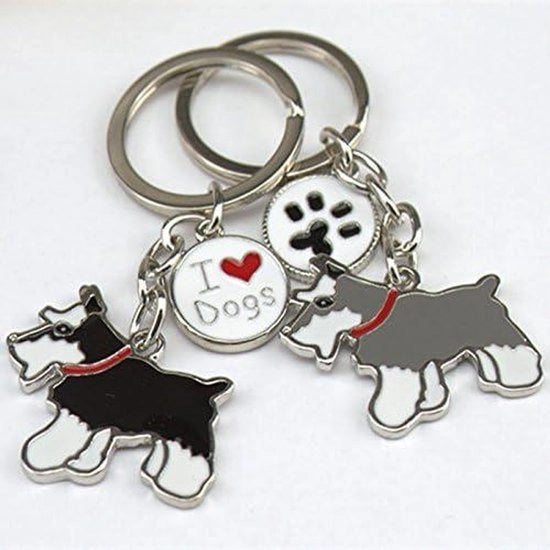 Accessorio per Auto e Borsa - Cane - Design Accattivante - Charme Metallizzato - Grigio - Accessorio per Animali Amanti.