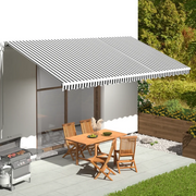 Tessuto di Ricambio per Tenda da Sole-Ricambio telo per tenda da sole Antracite e Bianco 6x3 m