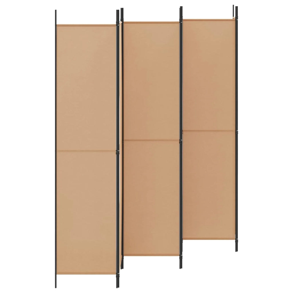 Divisore per Stanza a 6 Pannelli Beige 300 x 220 cm Tessuto 42039214