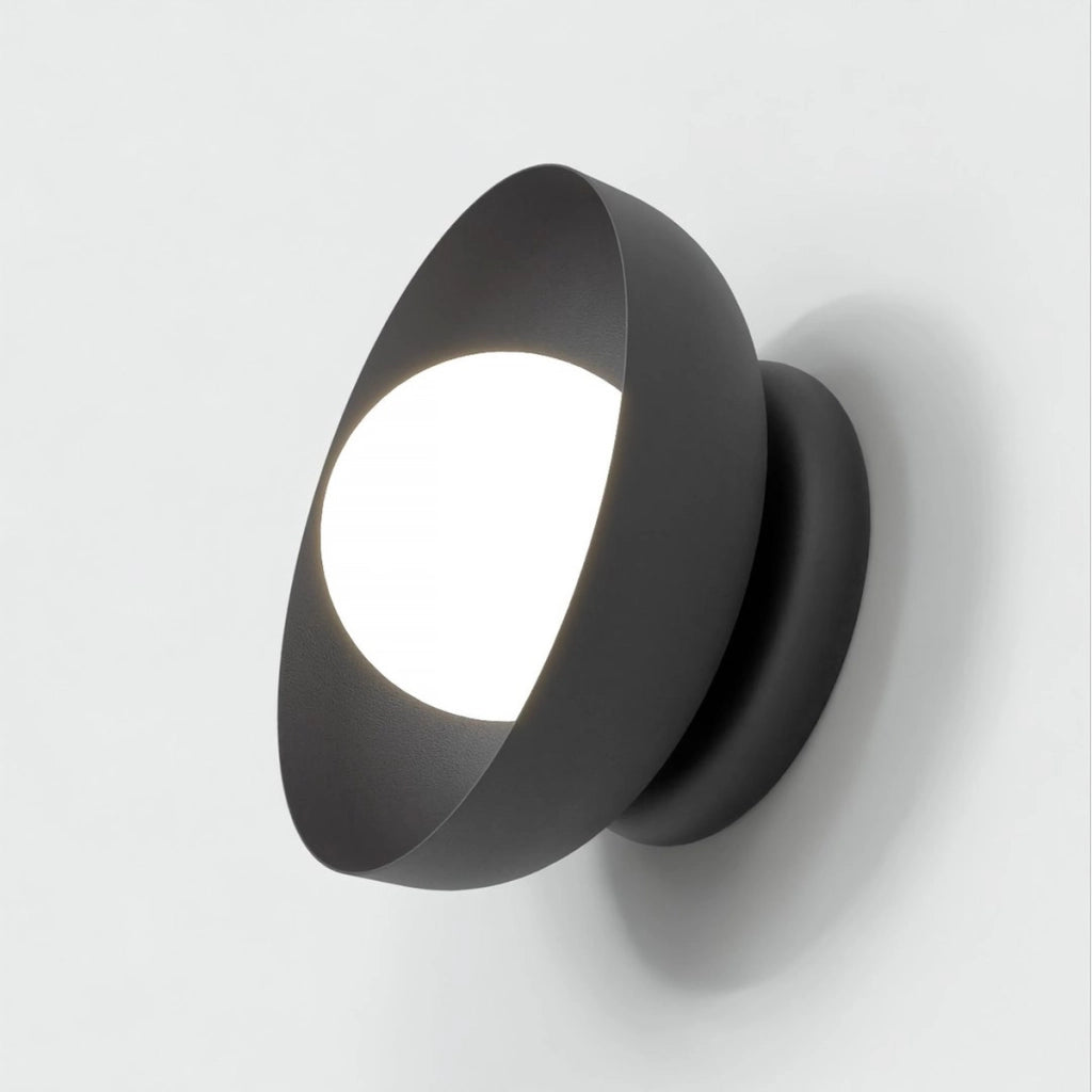 Lampada da parete Ozzy in acciaio nero opaco