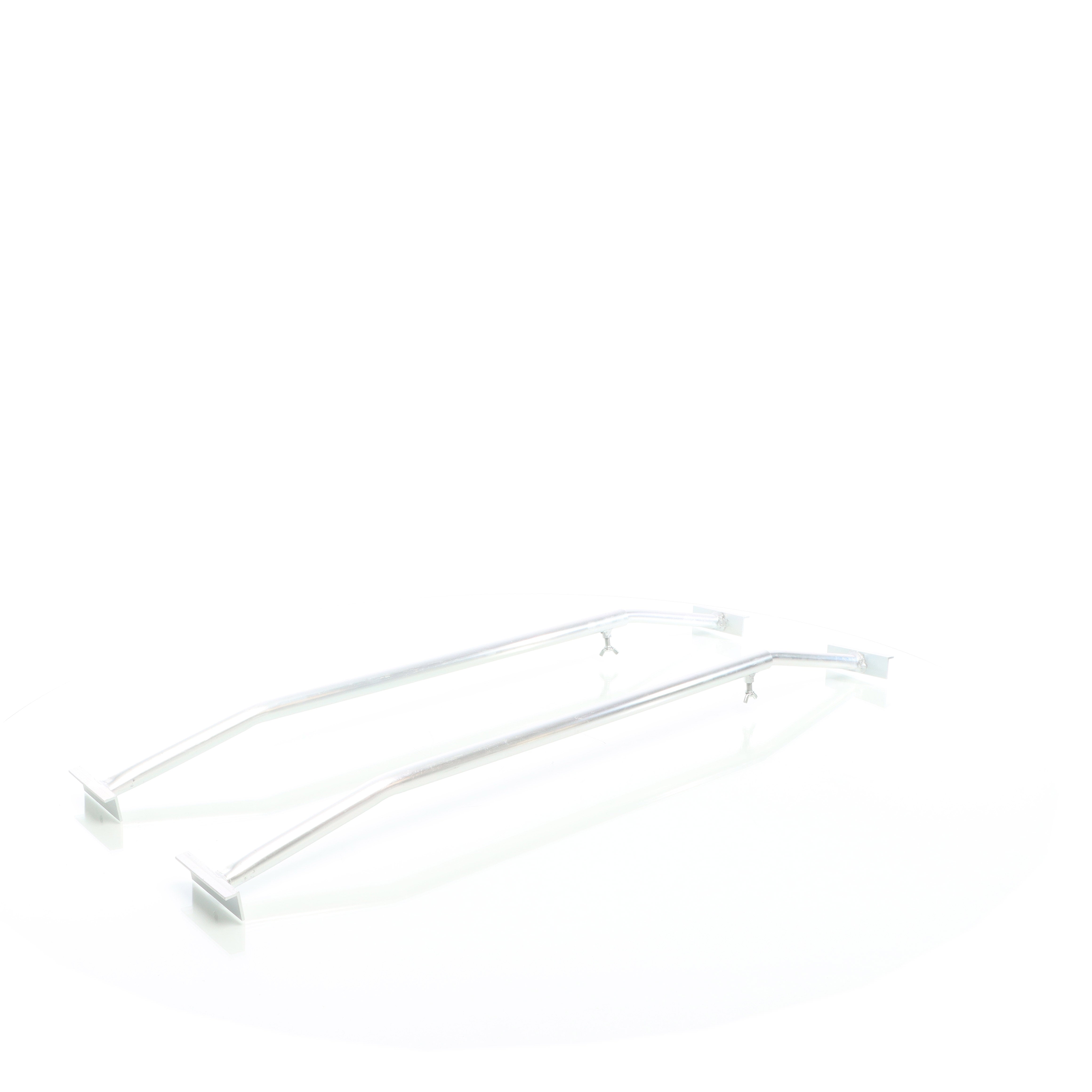 Staffe telo per rimorchi leggeri e carrelli appendice, 2 barre allungabili 100-145cm, in alluminio