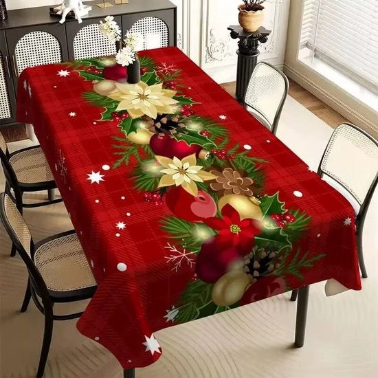 Tavolo di Natale - lavabile e resistente ai graffi - decorazione di Natale e Capodanno - adatto per 6 a 10 persone - 210x150 cm - festivo