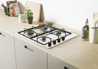 Candy Idea CHW6LBX Acciaio inox Da incasso 56 cm Gas 4 Fornello(i)