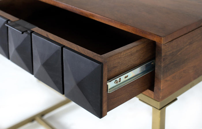 Consolle realizzata in legno di mango e struttura in ferro