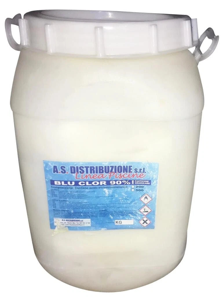 Triplex Cloro In Pastiglie 200Gr Multifunzione 25 Kg Per Igiene Acqua Piscina