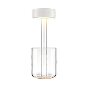 Maytoni Lampada da tavolo moderna AI Collaboration 1 luce LED integrato bianco vetro