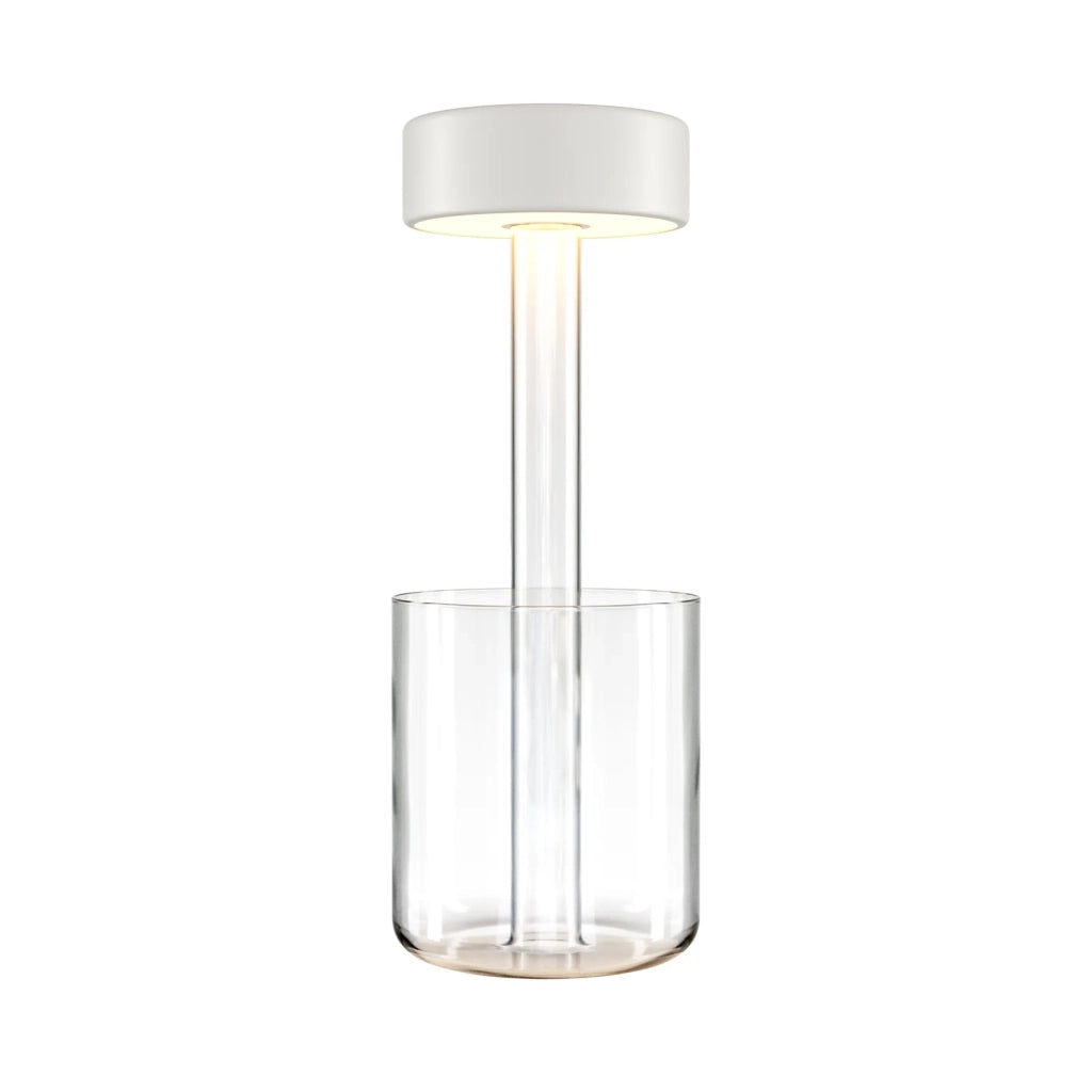 Maytoni Lampada da tavolo moderna AI Collaboration 1 luce LED integrato bianco vetro
