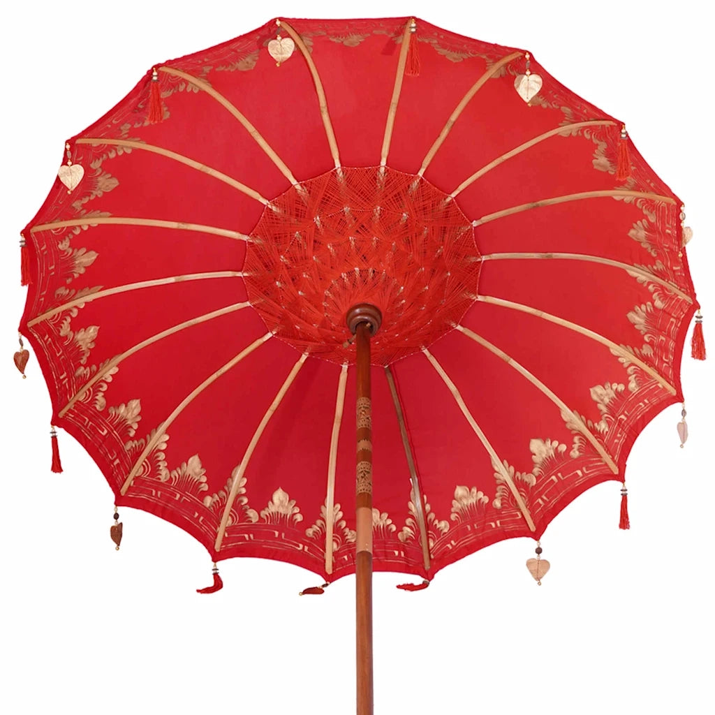 Parasol Balinese Rosso 180-190 cm Cotone, legno massello