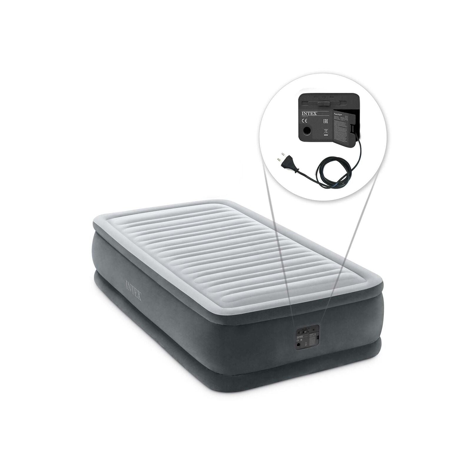 Intex 64412ND Materasso Gonfiabile Dura-Beam Comfort Plush Elevated Singolo