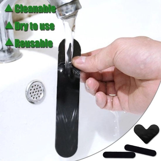 Tappeto Antiscivolo 32 pezzi - Riciclabile - Lavabile - Gomma - Nero - 95 x 75 mm / 130 x 25 mm - Panno di pavimento