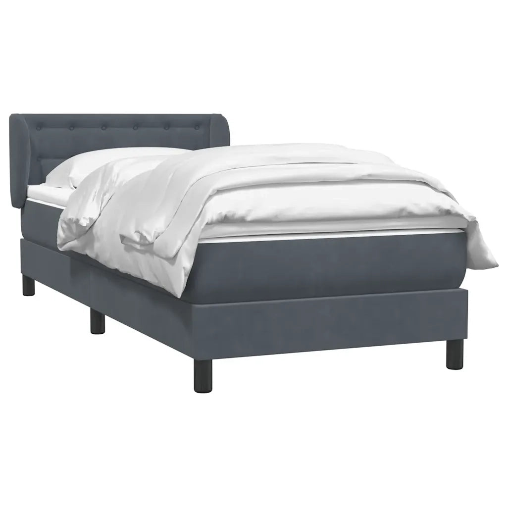 Giroletto a Molle con Materasso Grigio Scuro 80x220 cm Velluto 3317884