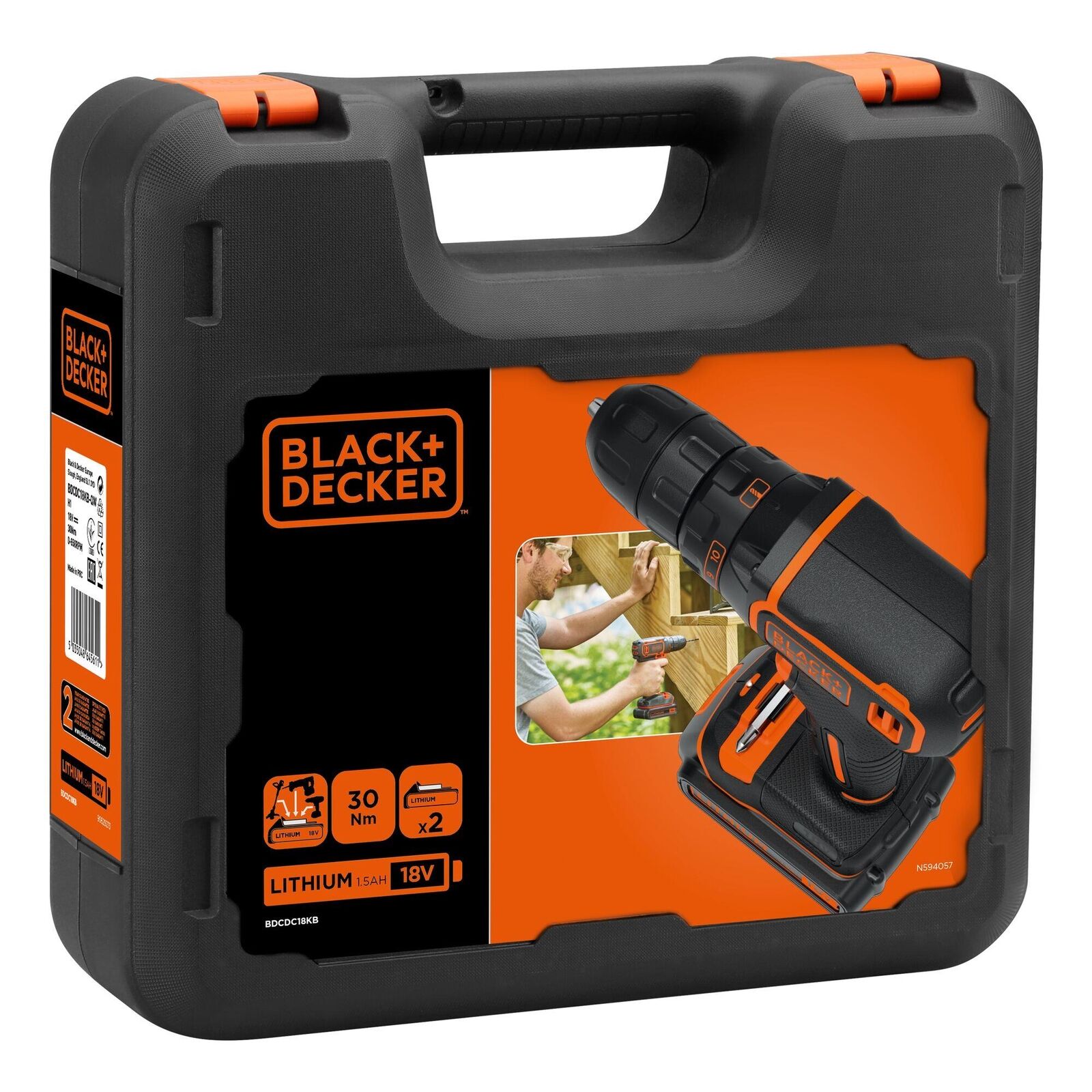 Black & Decker BDCDC18KB-QW trapano Nero, Arancione
