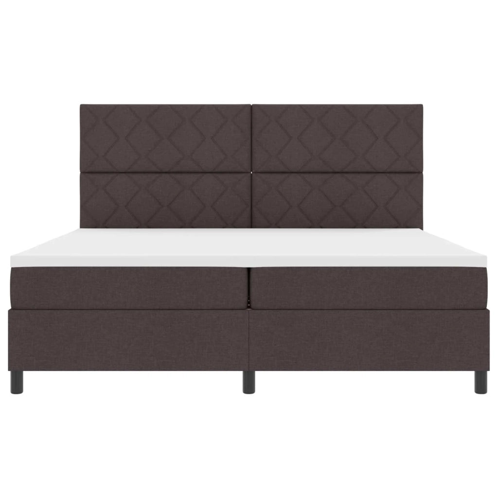 Letto a molle con materasso Marrone scuro 200 x 200 cm Tessuto